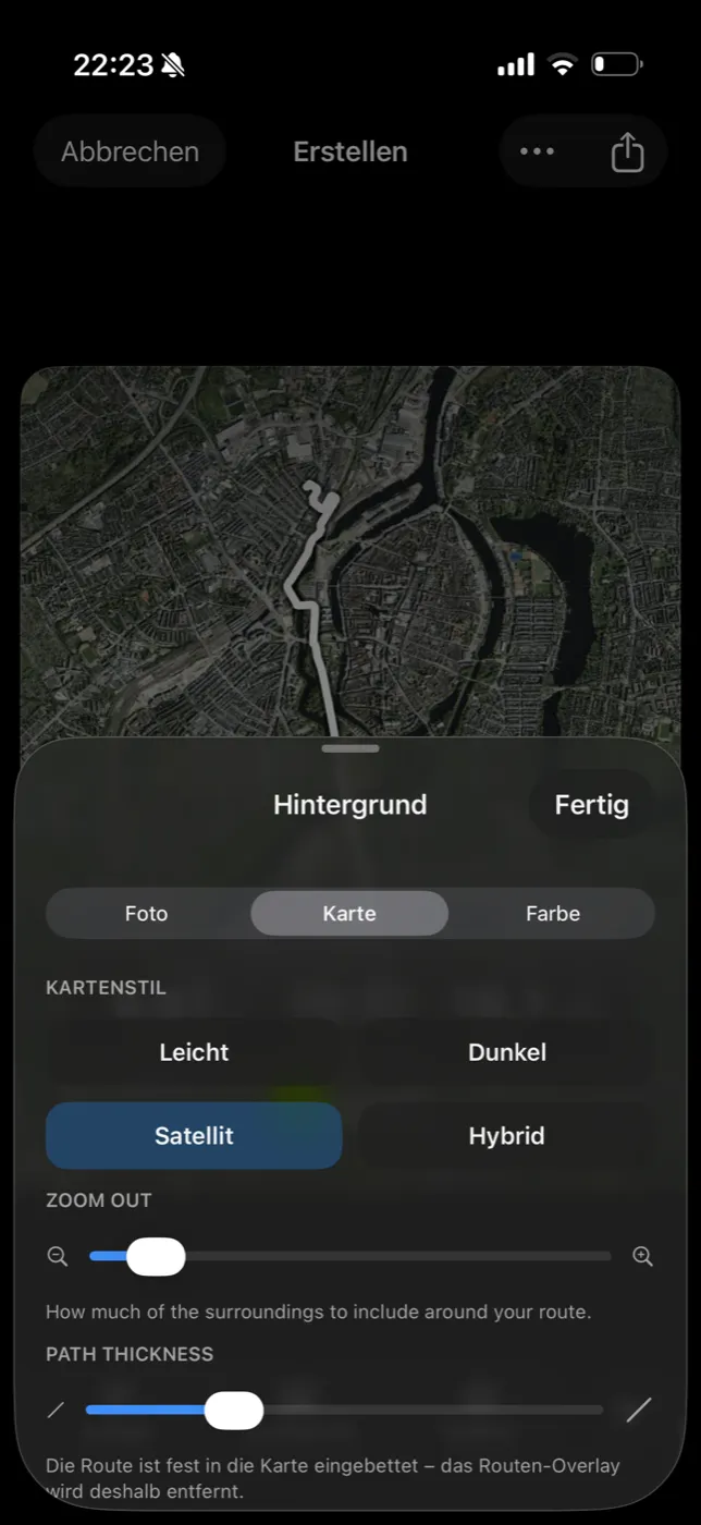 A Share Studio background picker with a photo, a real map and a solid colour option.